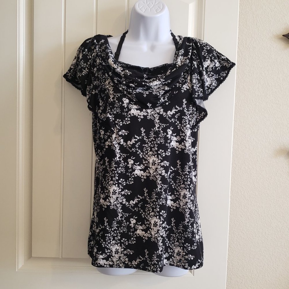 ND Black/White Floral Top